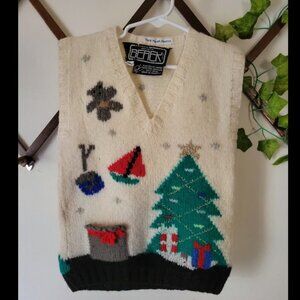Berek Vintage Kids Handmade Knit Christmas Sweater Vest